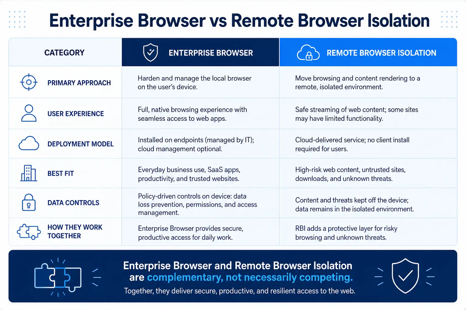 Architecture diagram showing how browser security secures BYOD and contractor access to enterprise applications without requiring device management